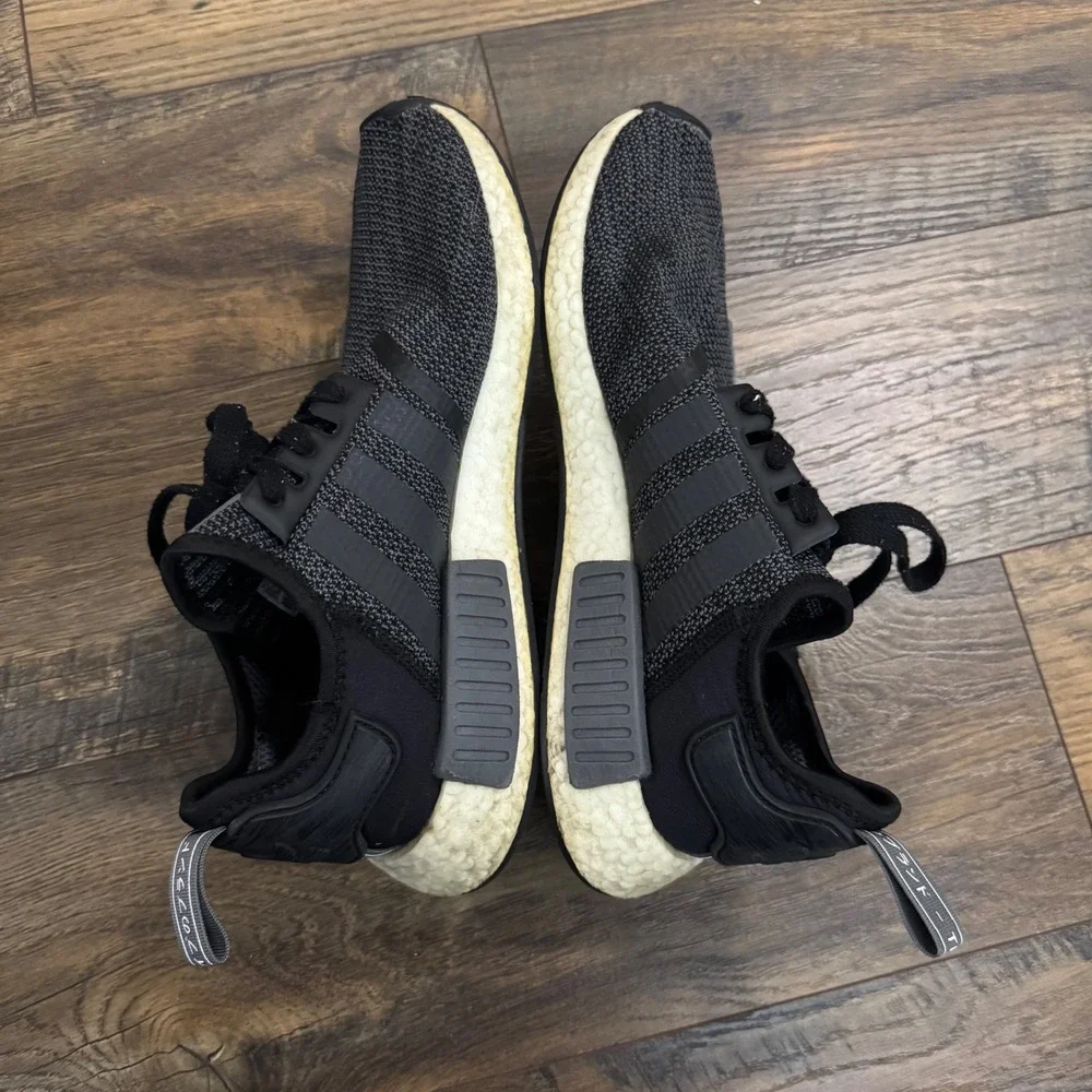 Adidas NMD R1 Black Gray Boost‎ Sneakers Running Shoes Mens 10.5 B79758